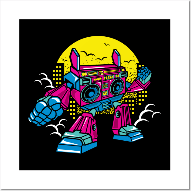 Comic Boombox Robot Wall Art by MisfitInVisual